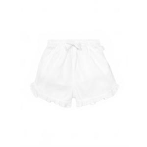 NEW LARANJINHA girl's pull-up shorts with ruffled detail in white